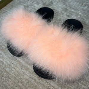Genuine Fox Fur Slides